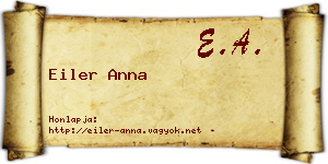 Eiler Anna névjegykártya